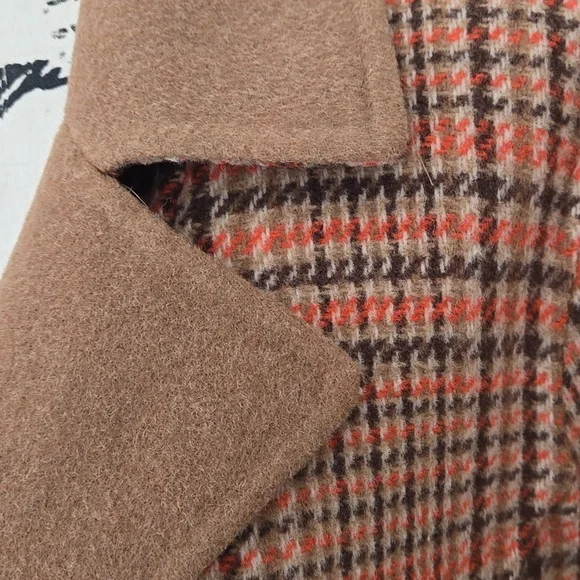 Talbots Campfire Plaid Wool Blend Trench Coat Size 12 NWOT - Picture 4 of 15